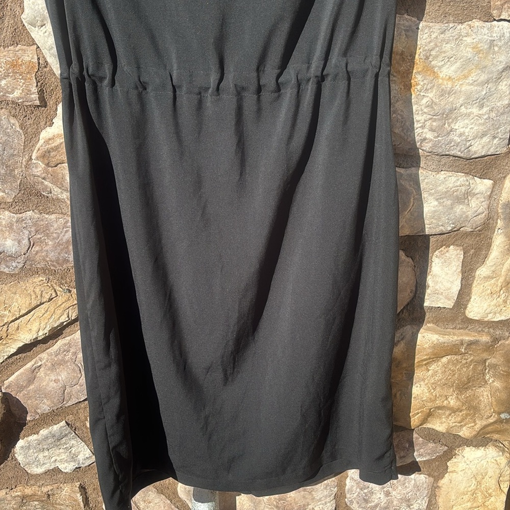 Calvin Klein Black Button Down Dress Sleeveless Gold Buttons Size 10 - Picture 7 of 9